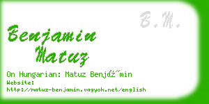 benjamin matuz business card